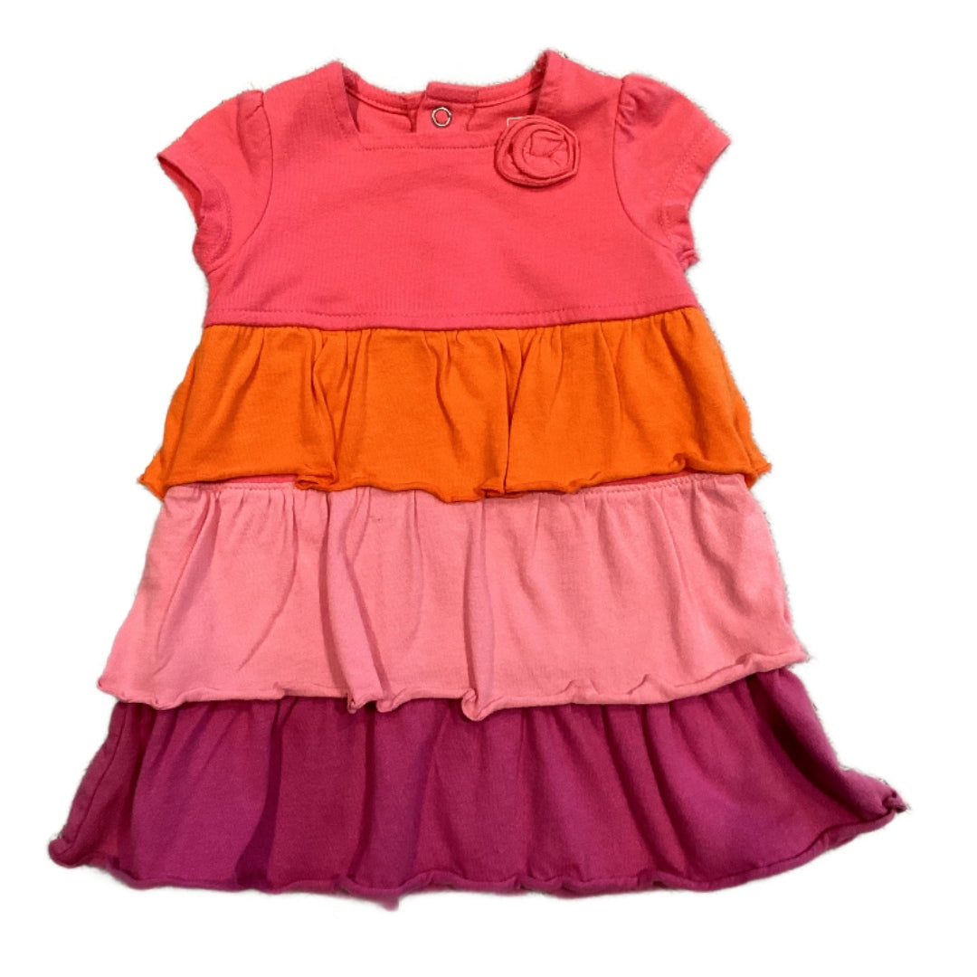 3-6 Girls Just One You Pink/Orange/Purple Tiered Ruffle Dress