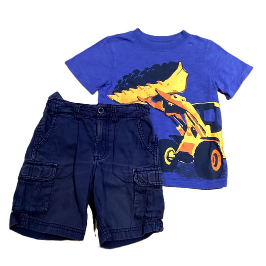 3T Boys Carter's Royal Blue Digger Shirt, Carter's Adjustable Cargo Shorts