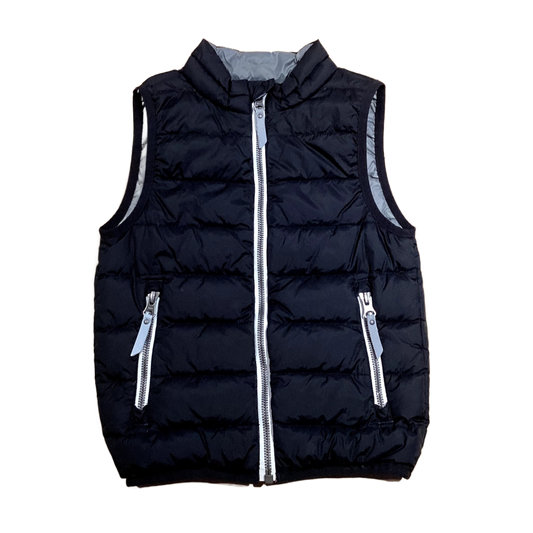 3T Boys Hanna Andersson Black/Gray/White Lightweight Puffer Vest