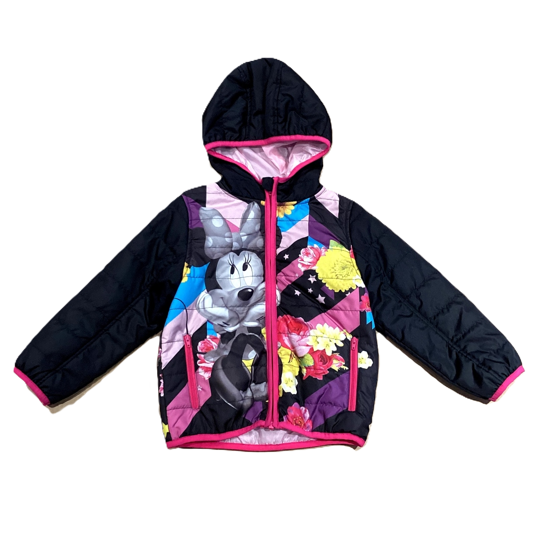 3T Girls Disney Minnie Mouse Colorful Lightweight Puffer Coat