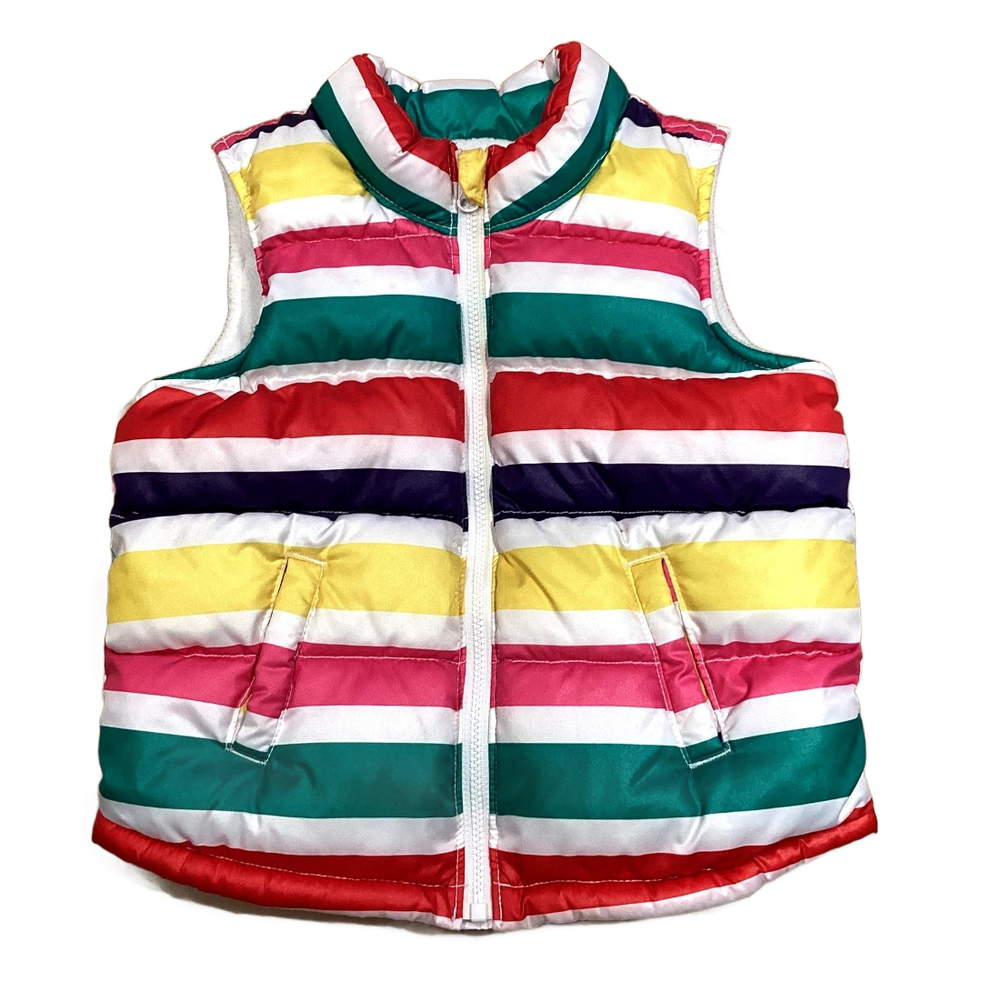 3T Girls Old Navy Colorfully Striped Sherpa-Lined Vest