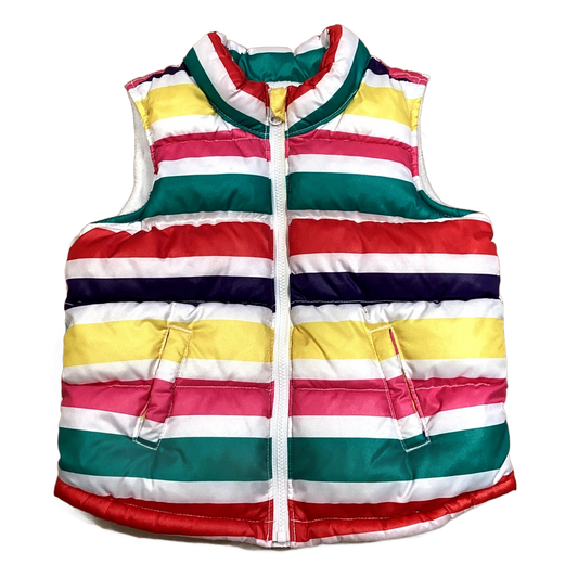 3T Girls Old Navy Colorfully Striped Sherpa-Lined Vest