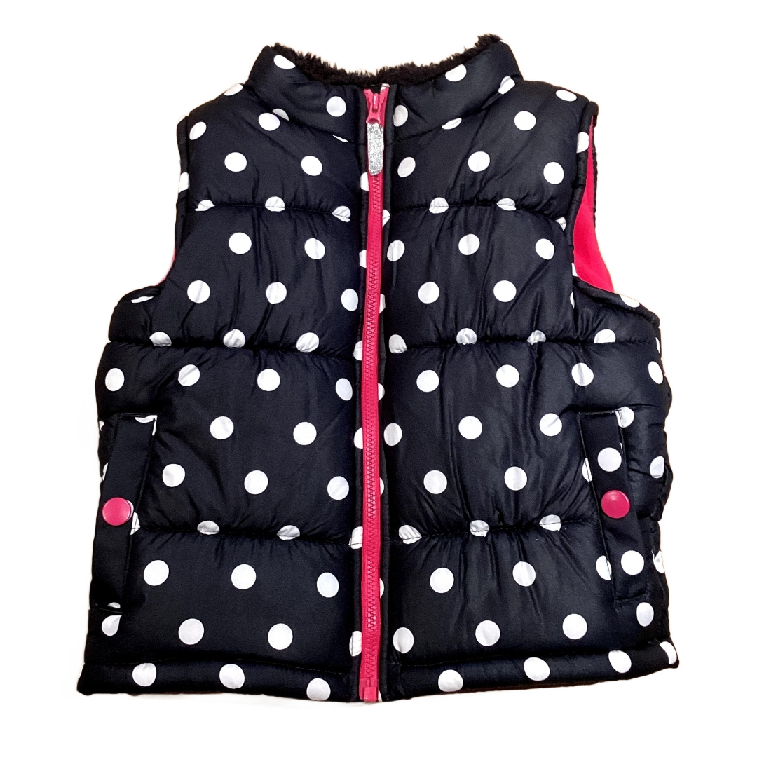 3T Girls Carter's Black/Hot Pink Polka Dot Vest