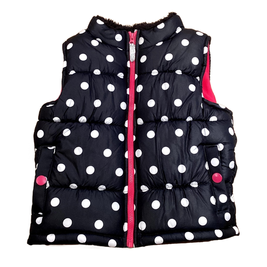 3T Girls Carter's Black/Hot Pink Polka Dot Vest