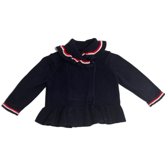 3-6 Girls Janie and Jack Navy Ruffle Cardigan