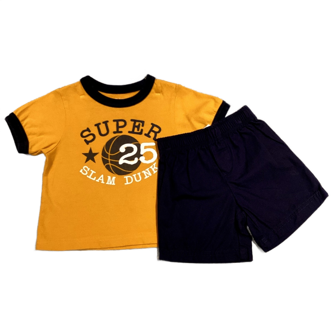6-9 Boys The Children's Place Yellow Super Slam Dunk Tshirt, Carter's Twill Shorts