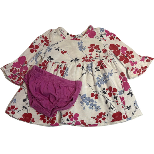 3-6 Girls Baby Gap Cream Floral Dress