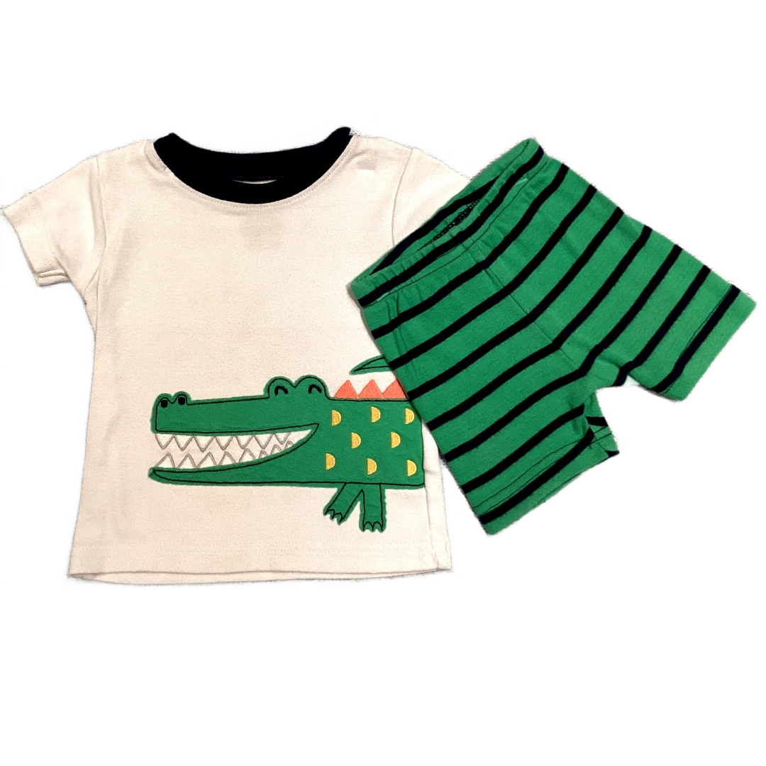 6-9 Boys Carter's White 2 Piece Gator Pajamas