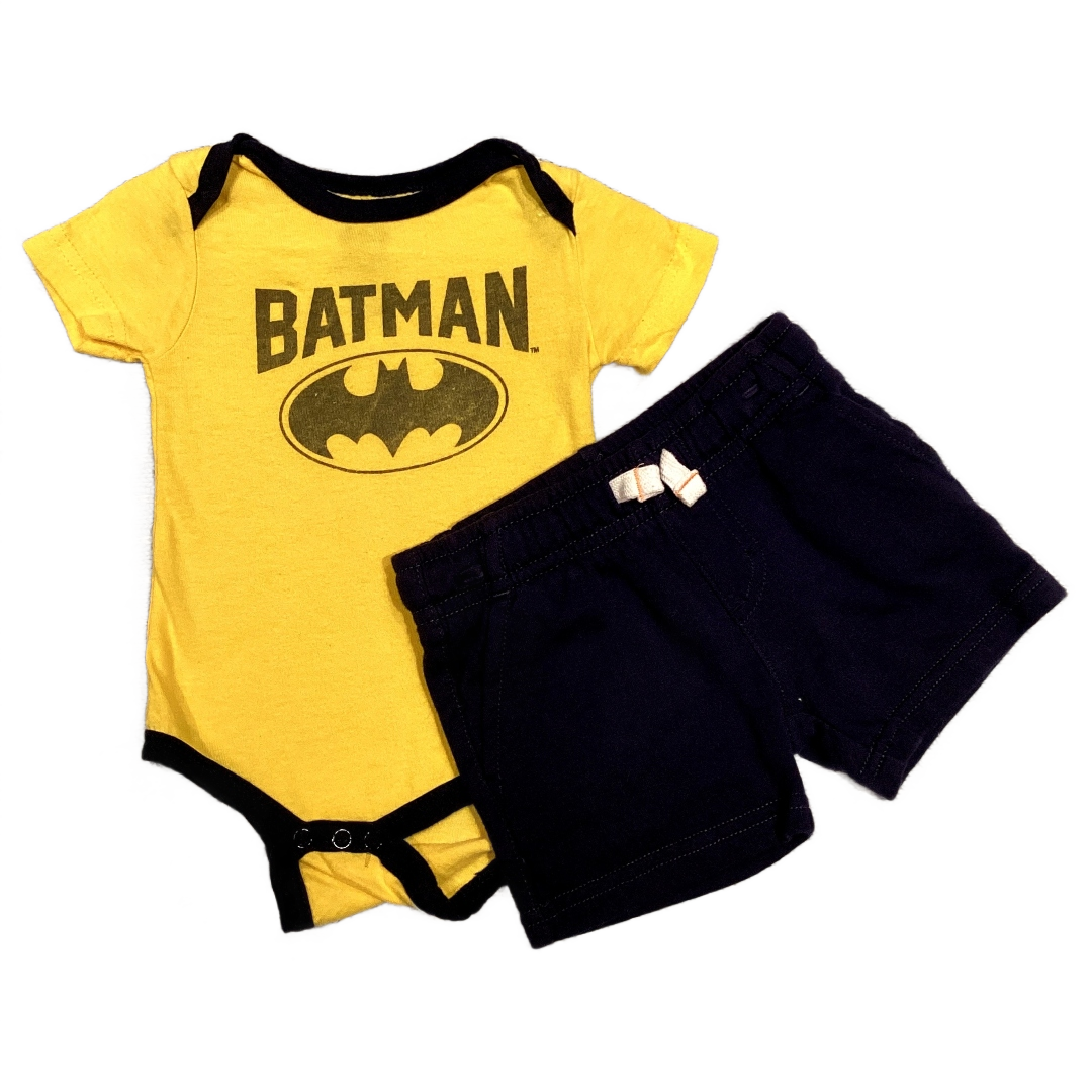 6-9 Boys Batman Yellow Onesie, Carter's Sweat Shorts