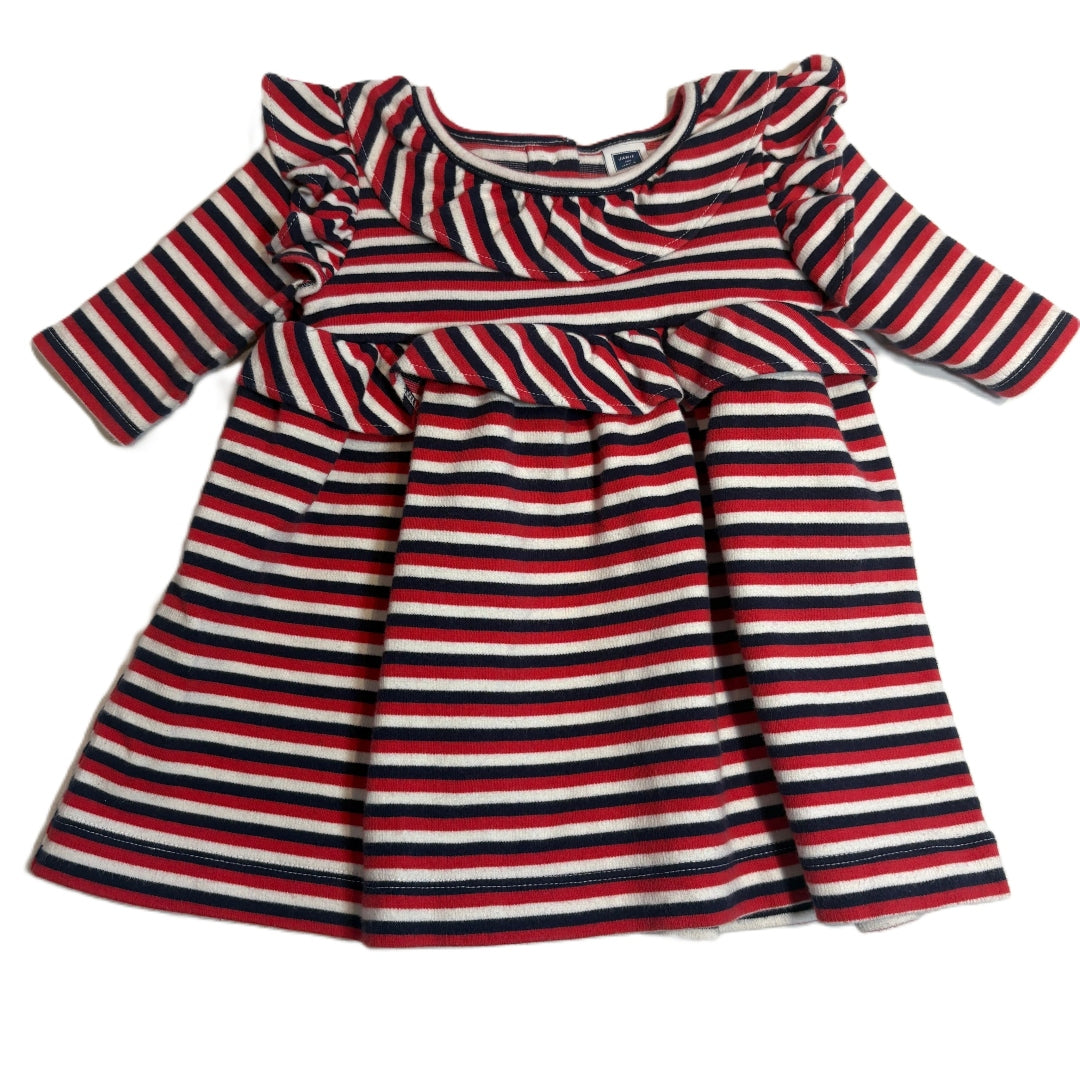 3-6 Girls Janie and Jack Red, White, and Blue Ruffle Dress