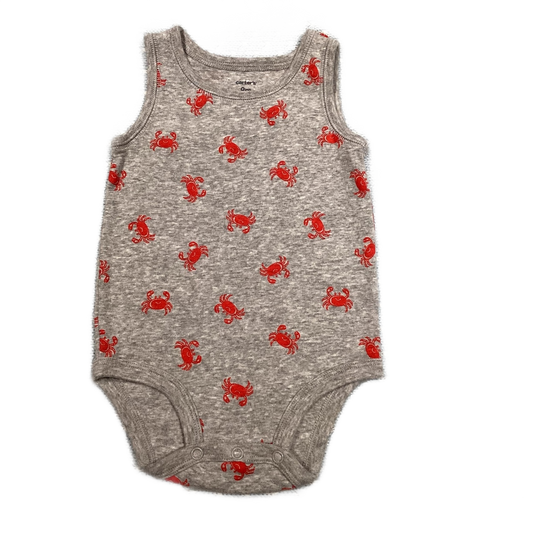 6-9 Boys Carter's Gray w/Red Crabs Sleeveless Onesie