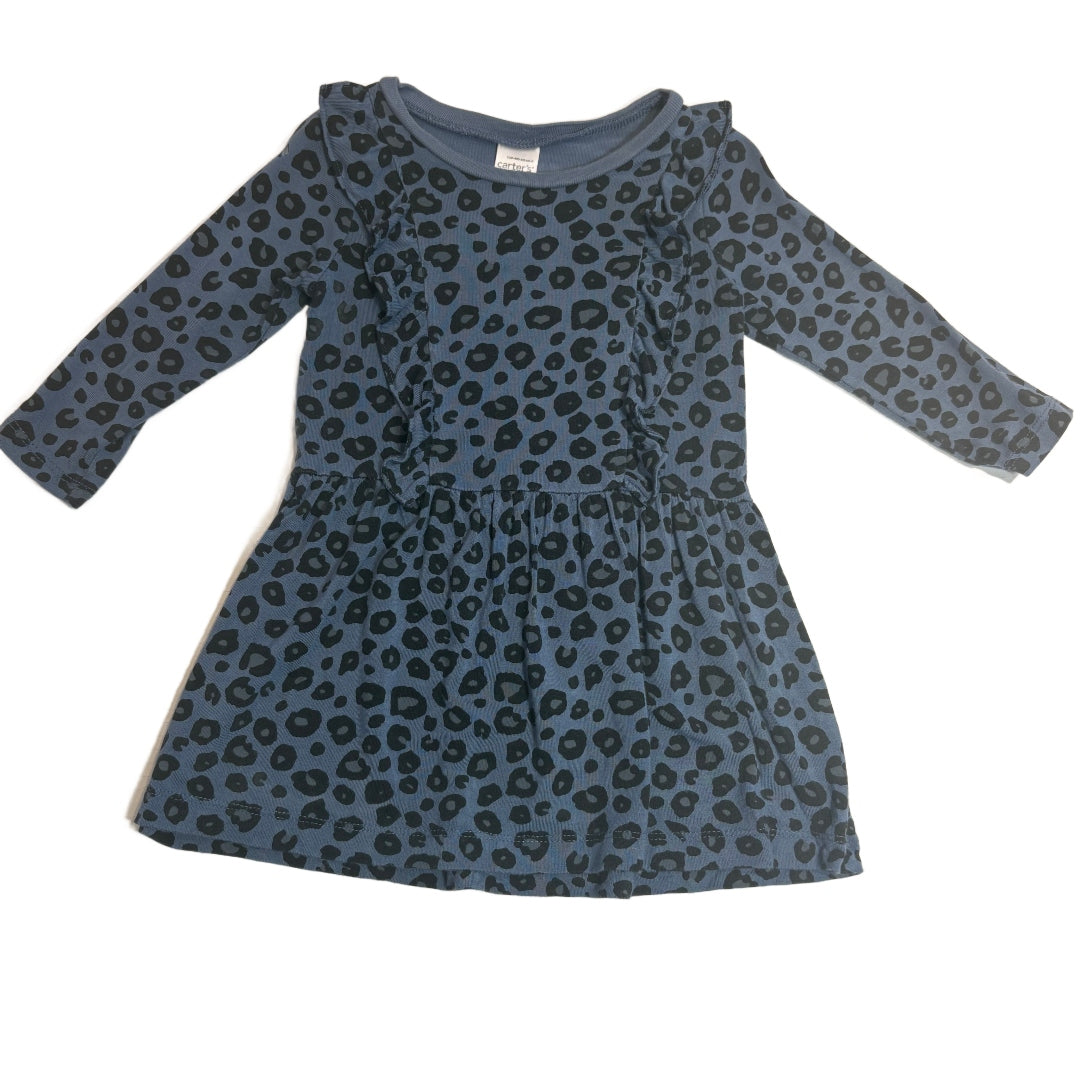 6-9 Girls Carter's Dusty Blue Animal Print Dress
