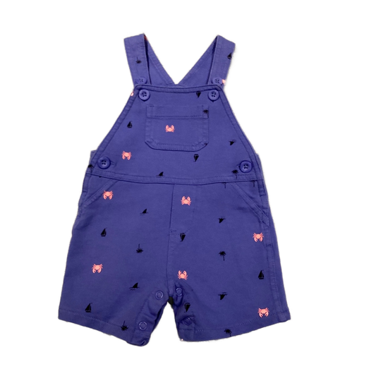 6-9 Boys Carter's Light Royal Blue Overalls w/Crabs and Sailboats