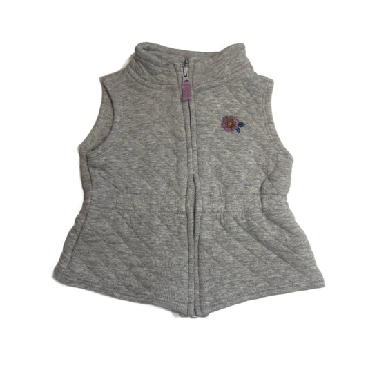 6-9 Girls Carter's Gray Quilted Vest w/Flowers