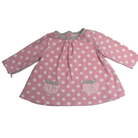 6-9 Girls Offspring Dark Pink Swing Shirt w/White Polka Dots