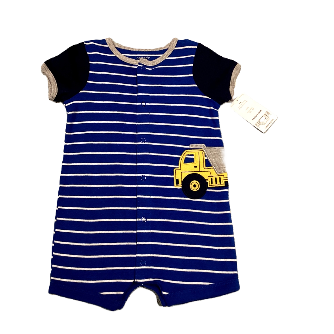 6-9 Boys Carter's NWT Royal Blue Romper w/Dumptruck