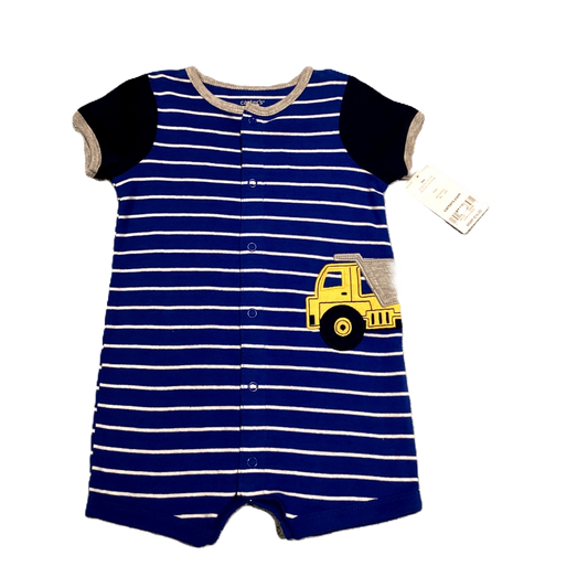 6-9 Boys Carter's NWT Royal Blue Romper w/Dumptruck