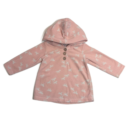 6-9 Girls Carter's Pink Fleece Hoodie w/Horses