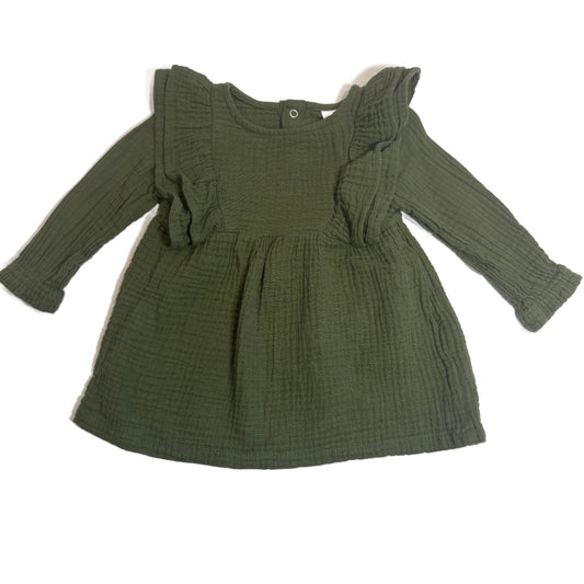 6-9 Girls Cat & Jack Olive Linen Look Shirt
