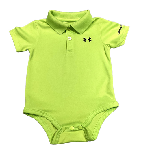 6-9 Boys Under Armour Neon Green Polo Onesie