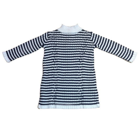 3-6 Girls Janie and Jack White/Navy Striped Sweater Dress
