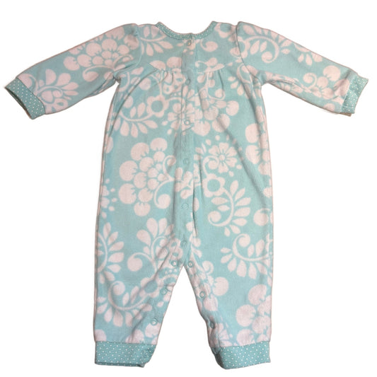 6-9 Girls Carter's Teal Floral Fleece One Piece