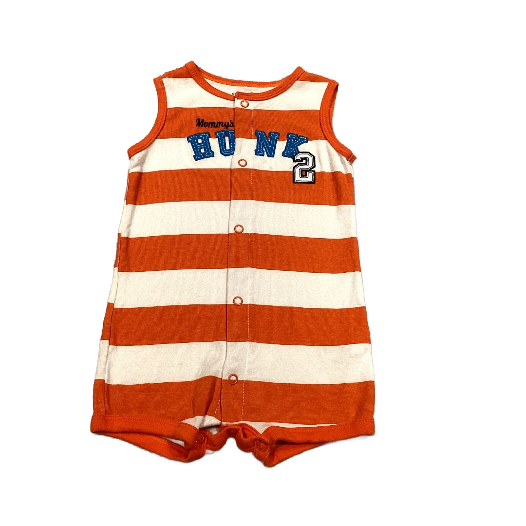 6-9 Boys Carter's Orange/White Striped Hunk Romper