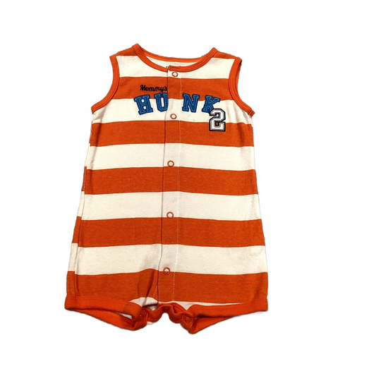 6-9 Boys Carter's Orange/White Striped Hunk Romper
