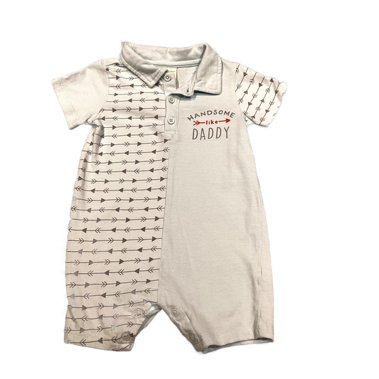 6-9 Boys First Impressions Light Blue Handsome Like Daddy Romper