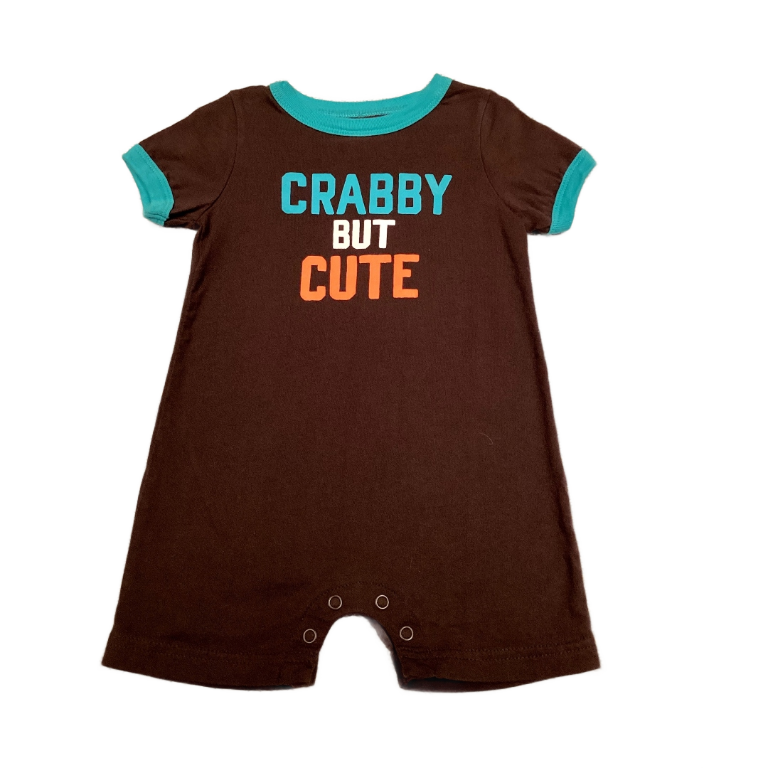 6-9 Boys Carter's Brown Crabby But Cute Romper