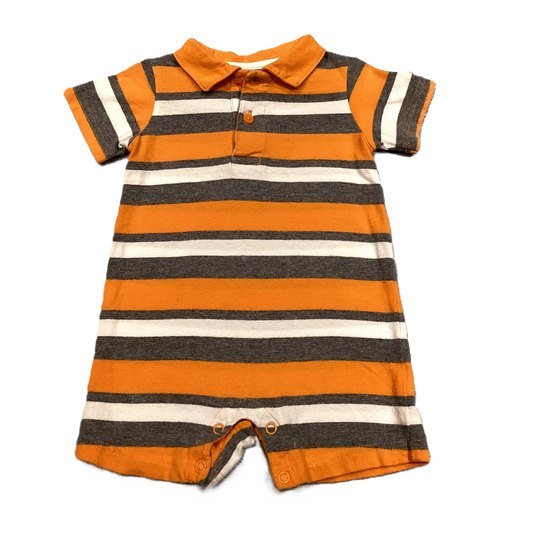 6-9 Boys Jumping Beans Gray/White Stripe Romper