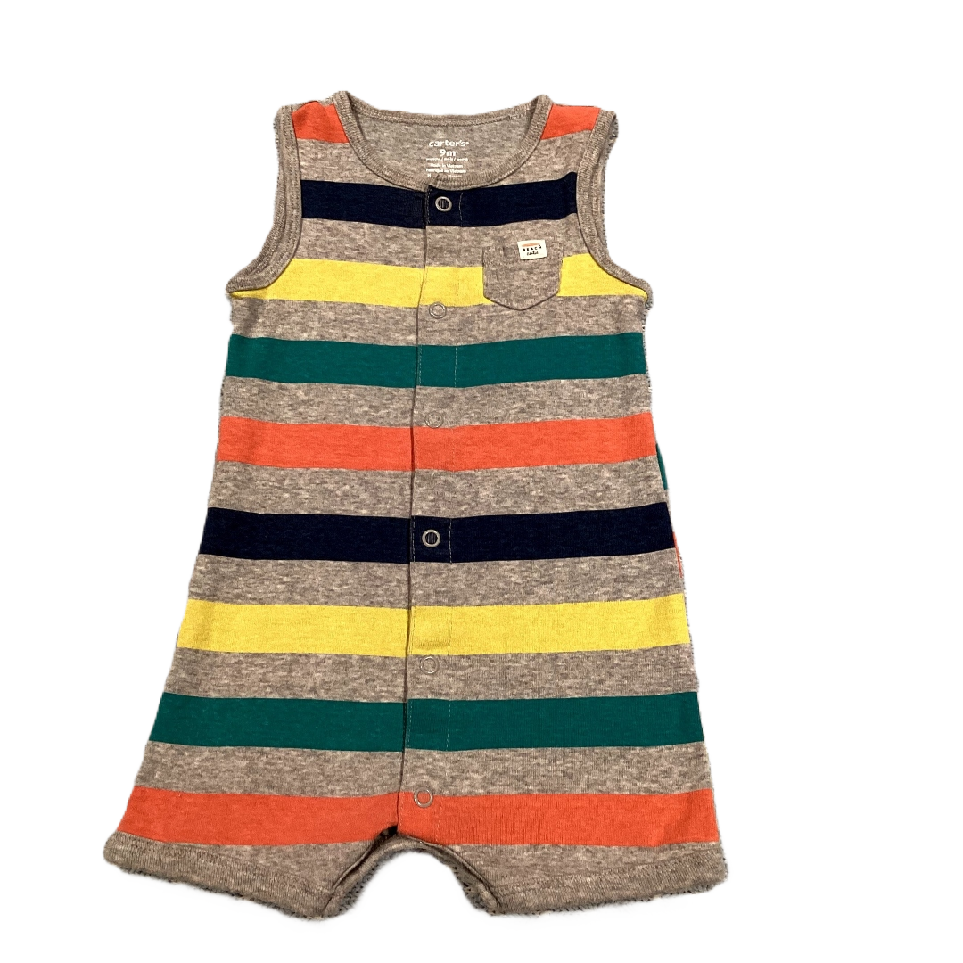 6-9 Boys Carter's Gray/Multi Striped Romper
