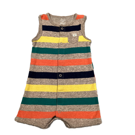 6-9 Boys Carter's Gray/Multi Striped Romper