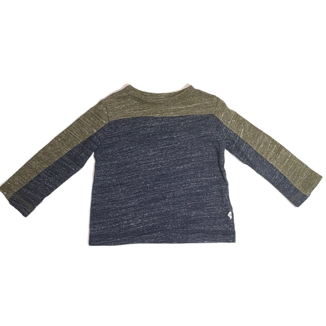 18-24 Boys Baby Gap Olive/Blue Color Block Long Sleeve