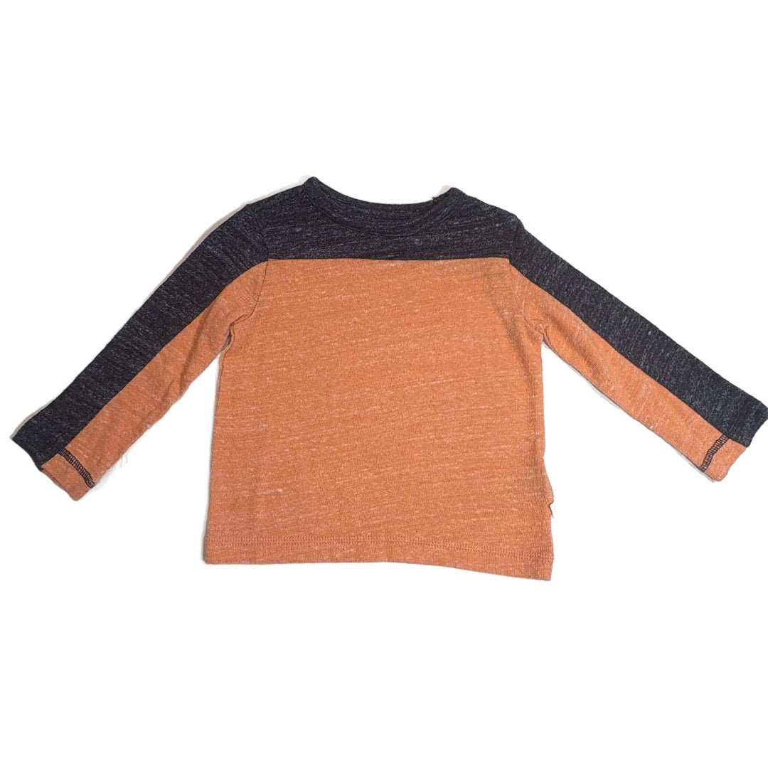 18-24 Boys Baby Gap Melon/Dark Gray Color Block Long Sleeve