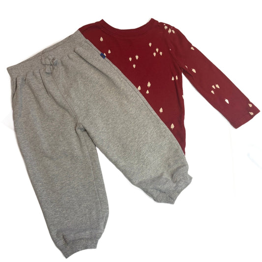 18-24 Boys Old Navy Red Long Sleeve w/Trees, Little Me Joggers