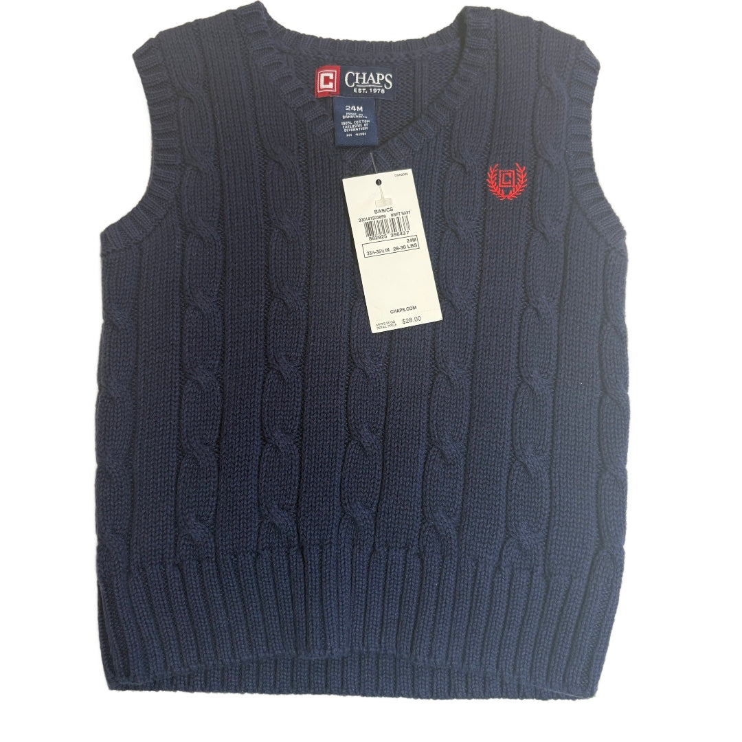 18-24 Boys Chaps NWT Navy Knitted Sweater Vest