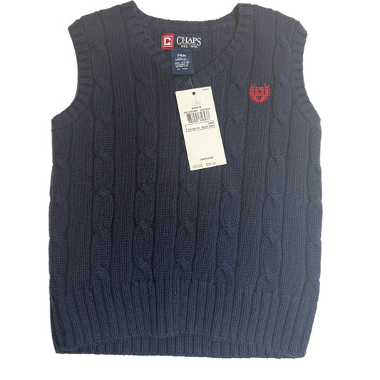 18-24 Boys Chaps NWT Navy Knitted Sweater Vest