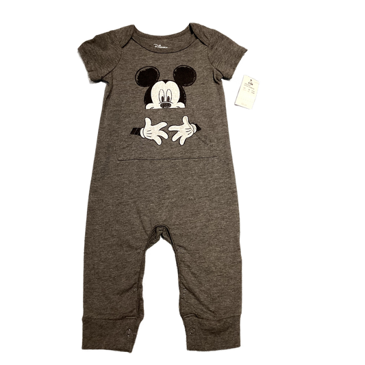 6-9 Boys Disney Baby NWT Gray Mickey Romper