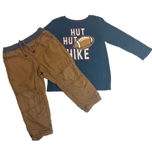 18-24 Boys Jumping Beans Blue Hut Hut Hike Long Sleeve, Gymboree Pants