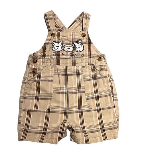 6-9 Boys First Moments Layette Khaki Jungle Safari Overalls