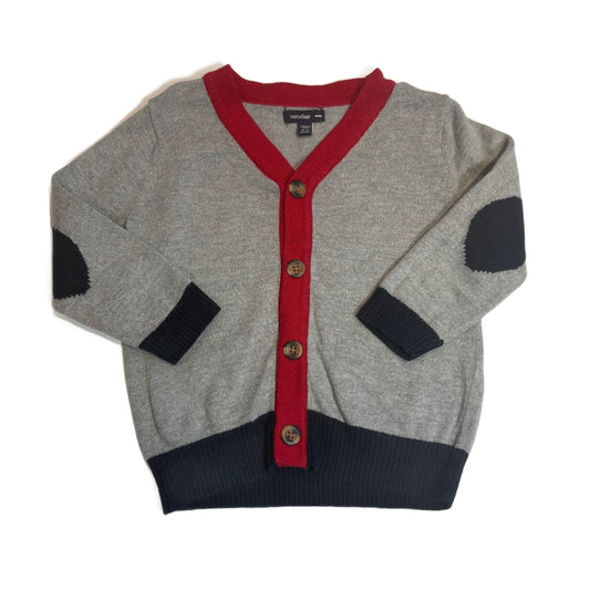 18-24 Boys Baby Gap Gray/Red Cardigan