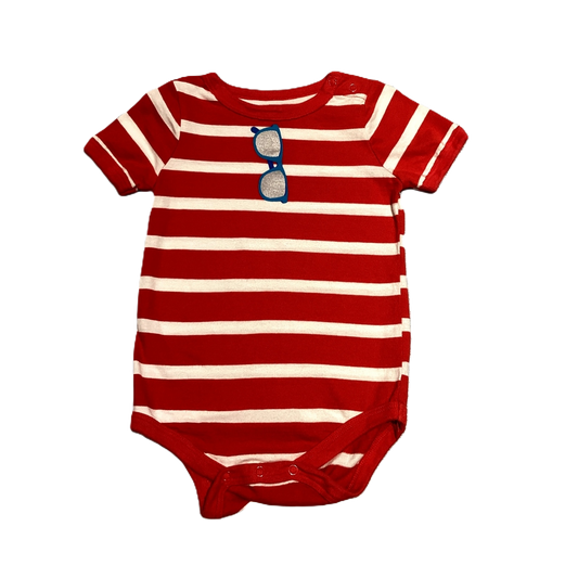 6-9 Boys Circo Red/White Stripe Onesie w/Sunglasses