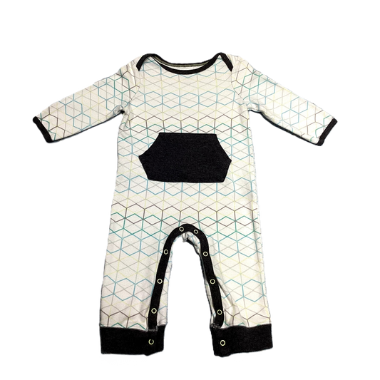 6-9 Boys Cloud Island White w/Geometric Shapes One Piece