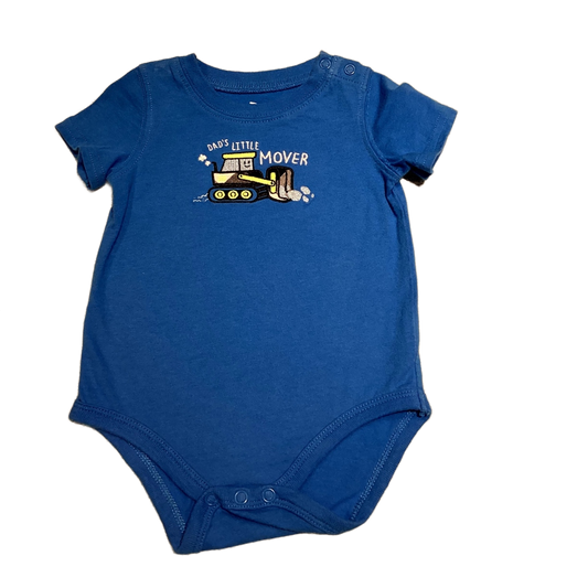 6-9 Boys Jumping Beans Royal Blue Dad's Little Mover Onesie