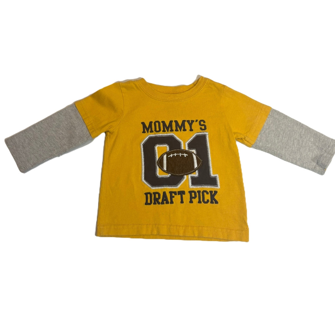 9-12 Boys Carter's Yellow "Layered" Mommy's Draft Pick Long Sleeve