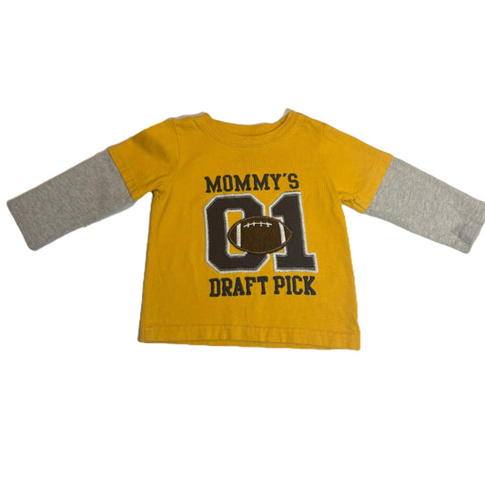 9-12 Boys Carter's Yellow "Layered" Mommy's Draft Pick Long Sleeve