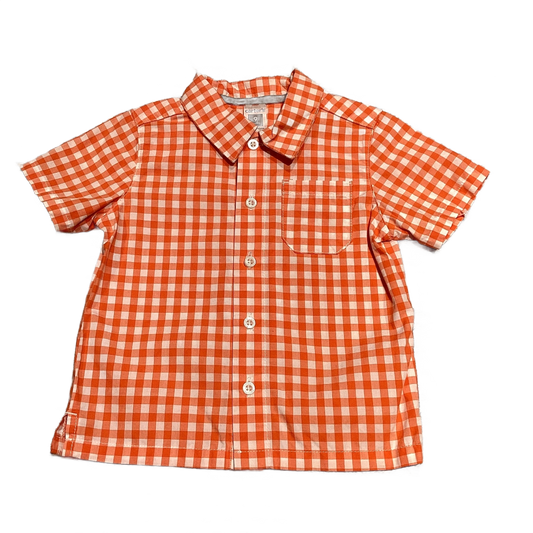 6-9 Boys Carter's Orange/White Plaid Button Down Shirt