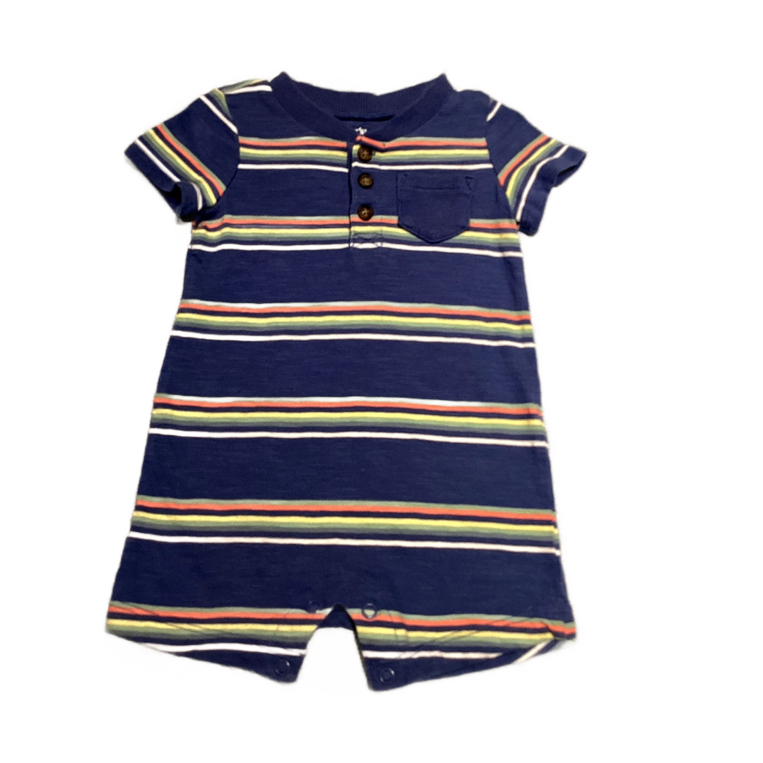 6-9 Boys Carter's Dusty Blue Striped Romper