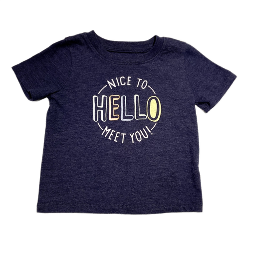 6-9 Boys Jumping Beans Blue Hello Tshirt